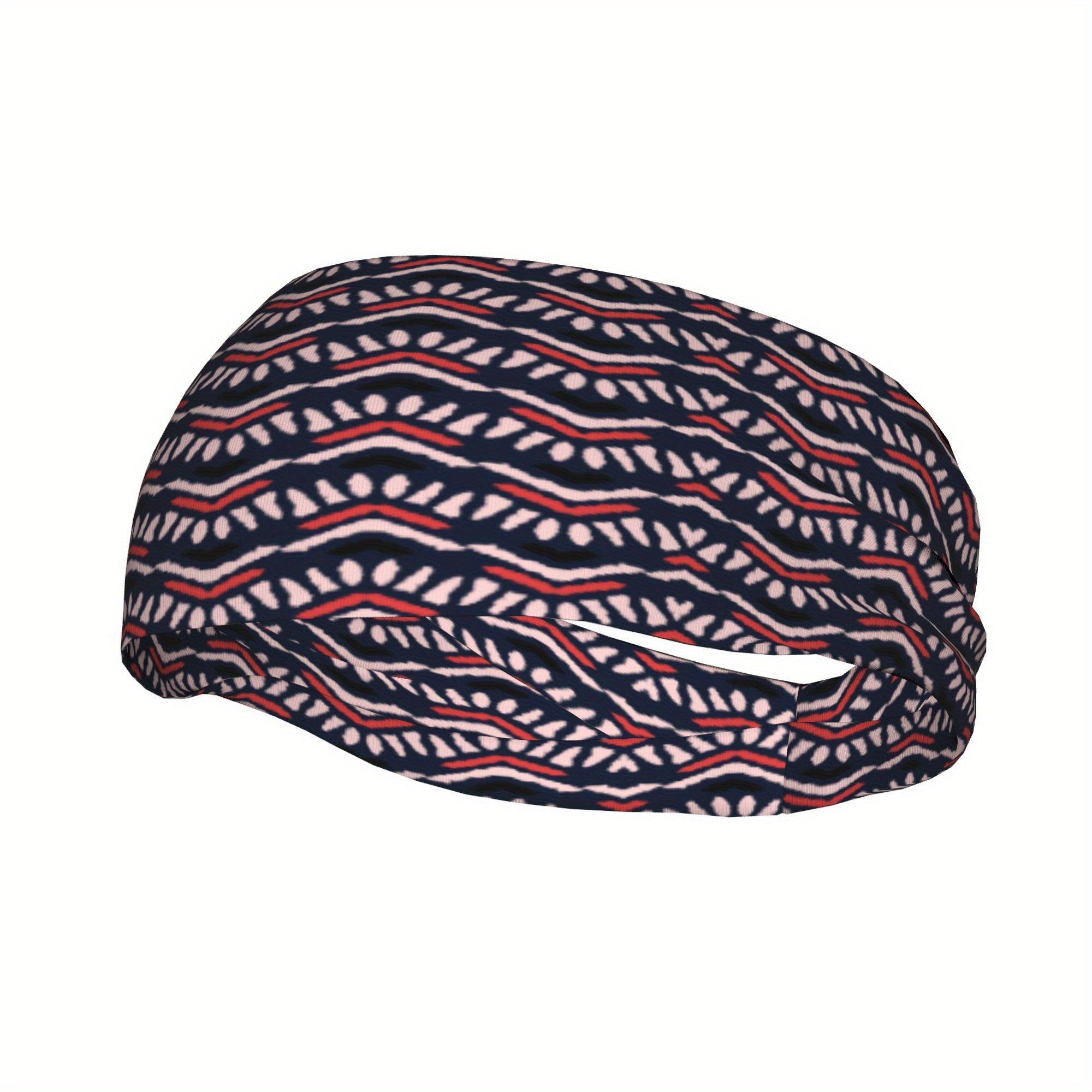 Boho Vintage Headband Non Slip Hair Band Navy Soft Headband for Gym Yoga