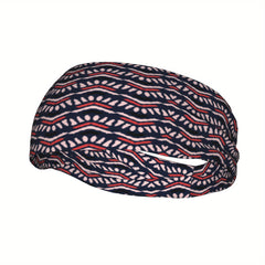 Boho Vintage Headband Non Slip Hair Band Navy Soft Headband for Gym Yoga