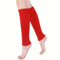Ribbed Leg Warmers Knee High Socks Stockings