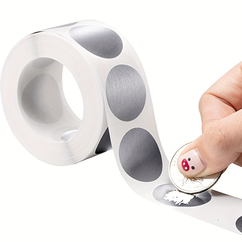 300pcs Gray Silvery Scratch Stickers Roll Shape Adhesive Labels
