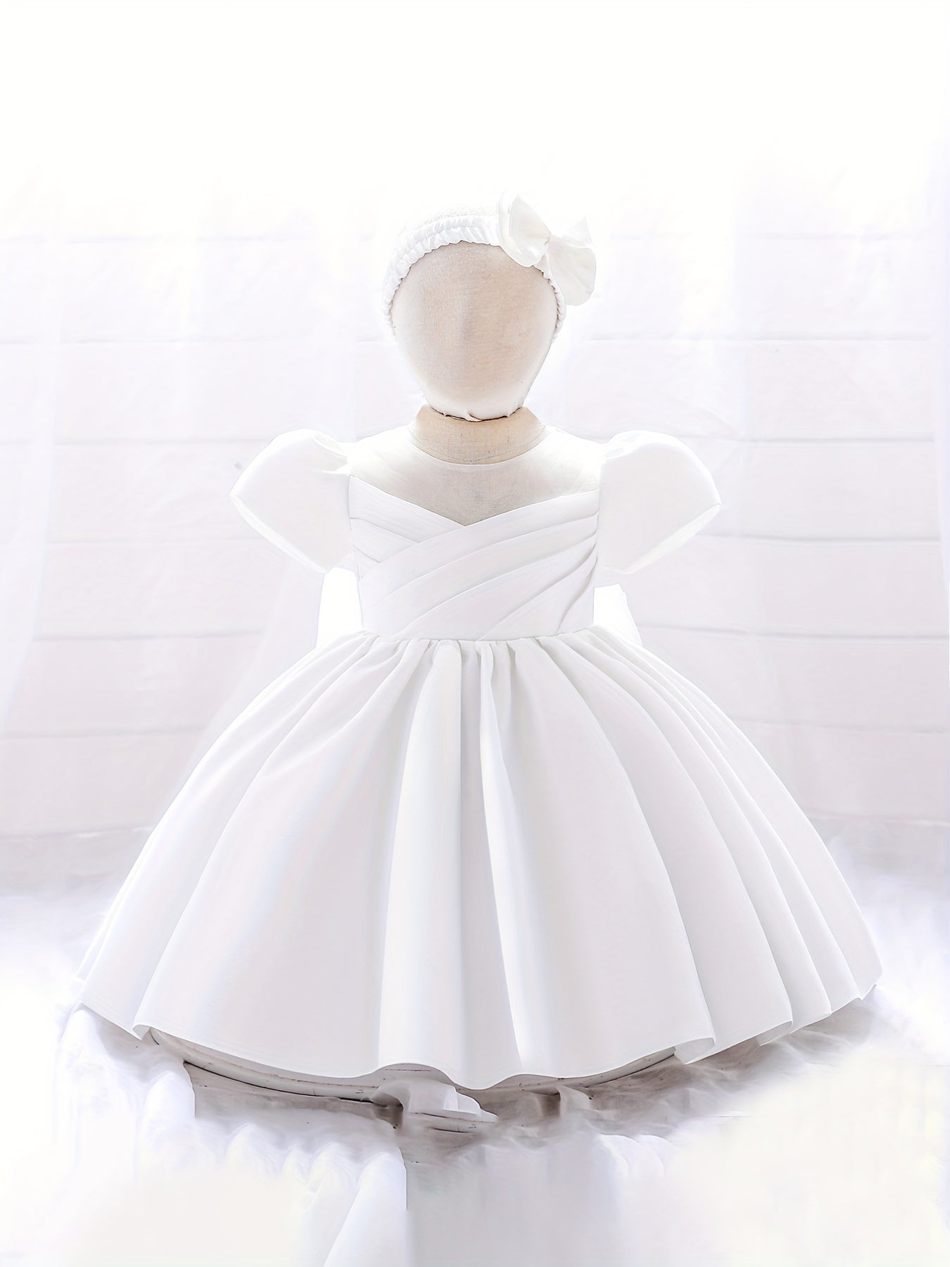 Gorgeous Birthday Wedding Baptism Gown Dress Fairy Girls V Neck Tutu Dress