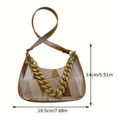 Colorful Triangle Geometric Print Shoulder Bag