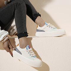 Women's Round Toe Platform Board Shoes Lightweight Block Sports Sneakers