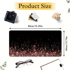 Rose Golden Glitter Desk Mat Large Gaming Mouse Pad Non Slip