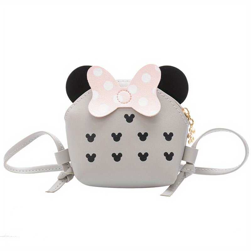 Kids Cartoon Bow Decor Crossbody Bag Waterproof Shoulder Bag