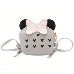 Kids Cartoon Bow Decor Crossbody Bag Waterproof Shoulder Bag