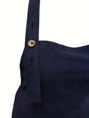 Solid Button Overall Jumpsuit Women's Plus