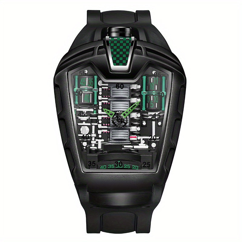 Men's Sports Quartz Watch with Silicone Strap