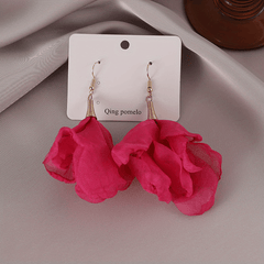 French Romantic Flower Earrings Niche Temperament Flower Hoop Drop Earrings