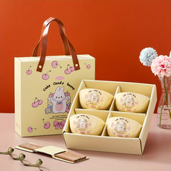 4pcs Easter Bunny Pattern Bowls Gift Boxed Ceramic Dinnerware