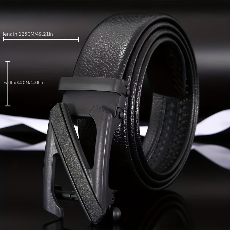 Men's Automatic Buckle Leather Casual Pants Belt