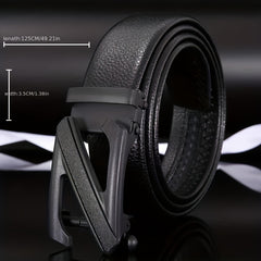 Men's Automatic Buckle Leather Casual Pants Belt