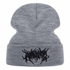 Winter Embroidered Knitted Beanie Wool Hat Ski Beret Adult Beanies