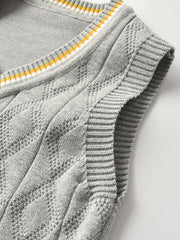 Kids College Style Sweater Vest Knitted Pullover