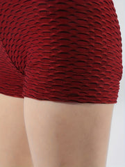 Honeycomb Hip Lifting Yoga Shorts High Waist Sports Cycling Biker Shorts
