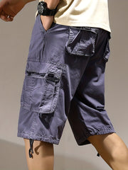 Men's Cargo Cotton Shorts with Pockets for Summer