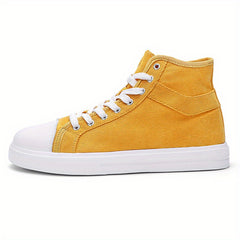 Women's Yellow Canvas High Top Sneakers