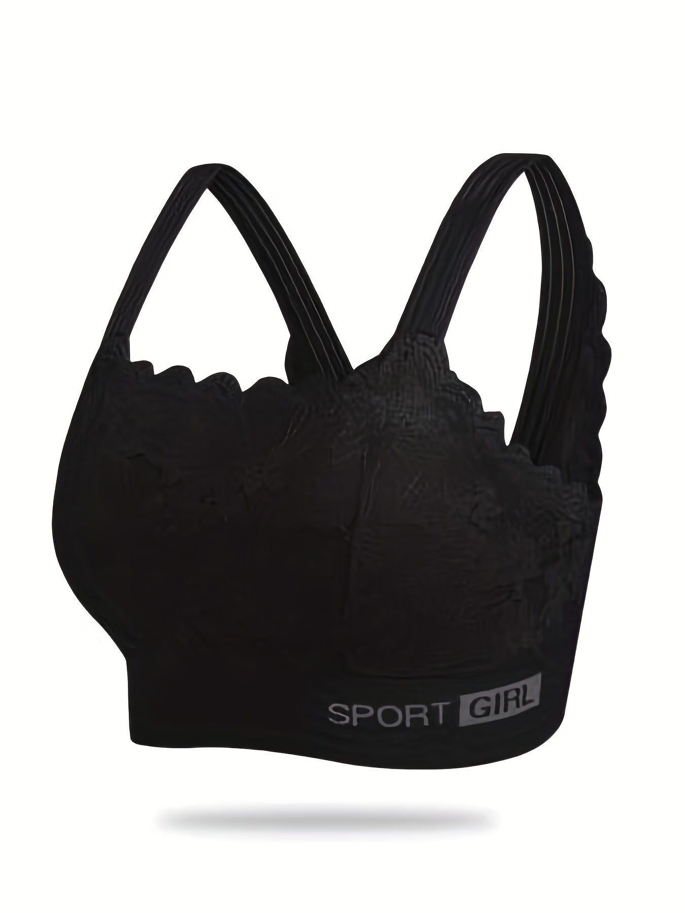 Scallop Trim Wireless Bra, Breathable Lace Lingerie