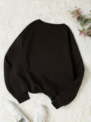 Leopard Skull Print Pullover Sweatshirt Casual Long Sleeve Crew Neck Sweatshirt