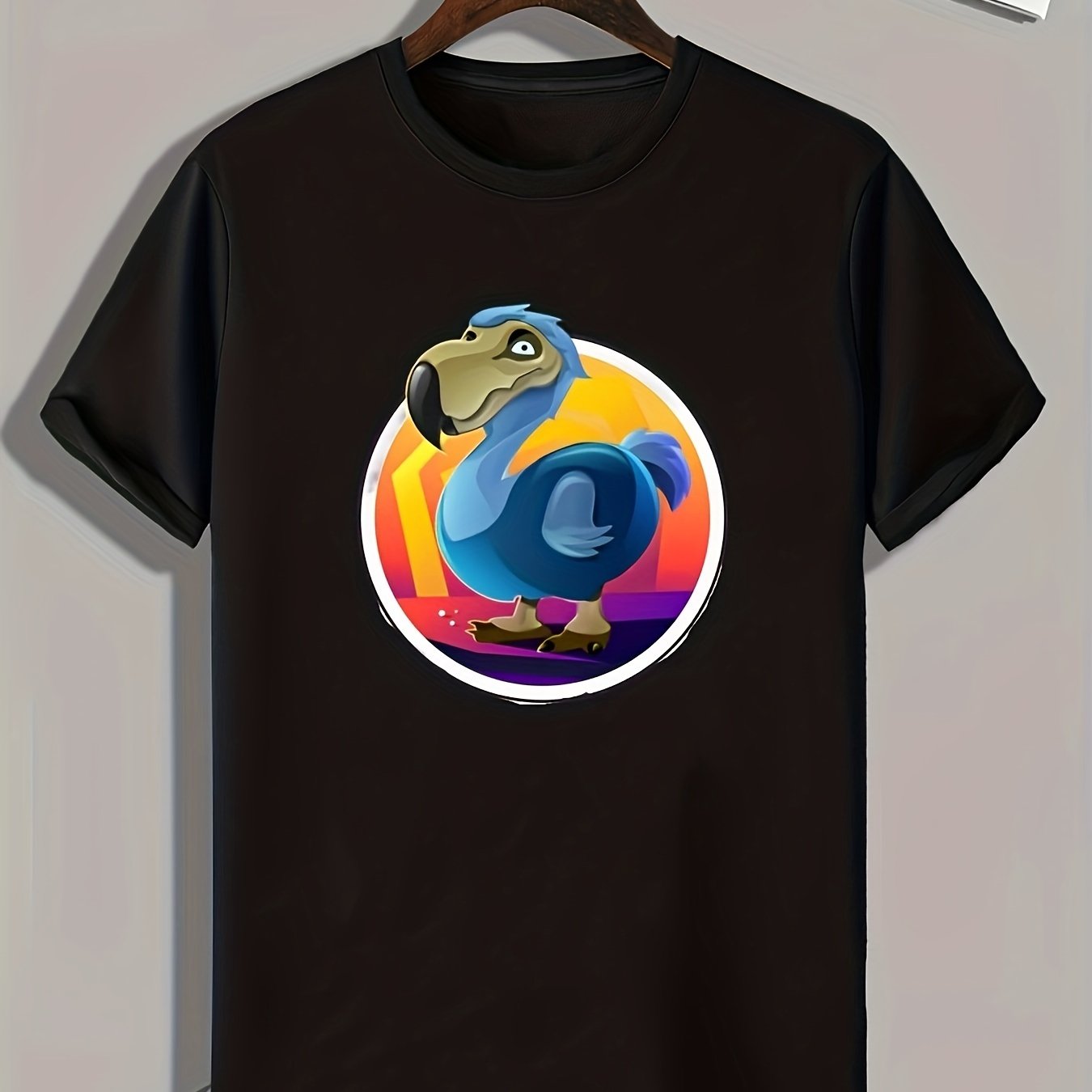 Cartoon Print Men's Graphic Tee for Summer