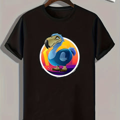 Cartoon Print Men's Graphic Tee for Summer