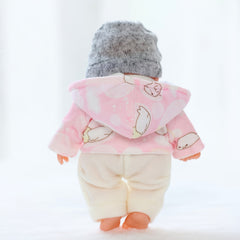 19" Mini Reborn Youngsters Doll Pink Knitted Hat Fur Coat & Pants