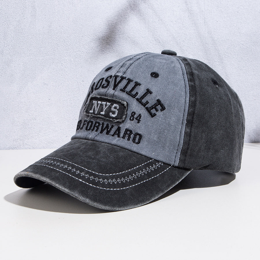 Summer Sunscreen Baseball Cap Personality Letter Embroidery Distressed