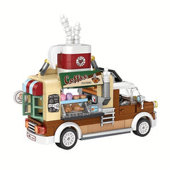 Coffee Cart Model Toy DIY Fun Assembly Building Blocks Adult Kids Toy Gift