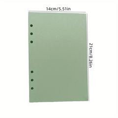 Colorful 6 Hole Ruled Blank Refills Inserts For Leather Journals 40 Sheets