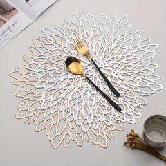 Round Placemat Hollow Coasters Lace Bronzing Marble Table Mat Large Coaster