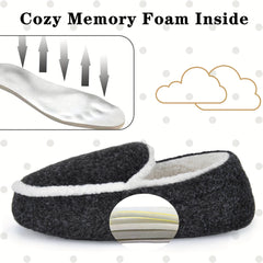 Boys Warm Fleece House Shoes Non Slip Soft Bottom Indoor Shoes