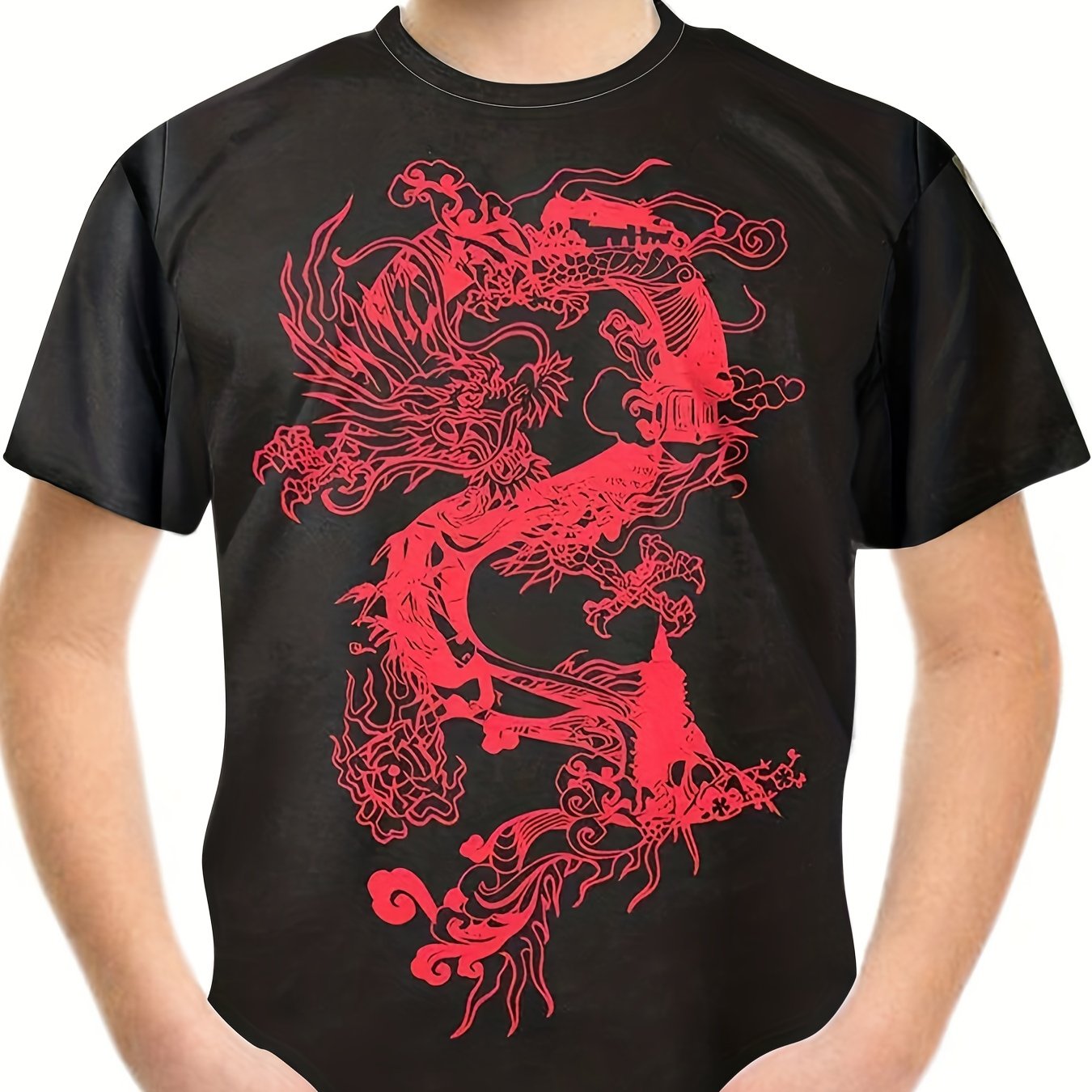 Boy's Dragon Sketch Print T shirt Casual Tee For Summer