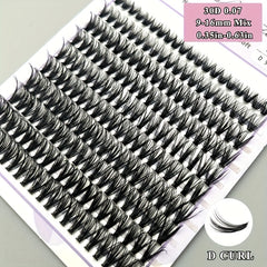 200 Clusters Lashes Mixed D Curling 9-16mm Soft DIY False Eyelashes