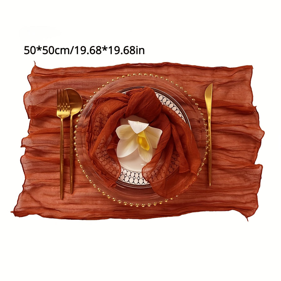 Bohemian Style Wrinkled Cloth Napkins Wedding Party Table Decorations Mat