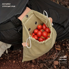 Outdoor Camping Foraging Bag Folding Waist Bag Large Capacity Storage Bag