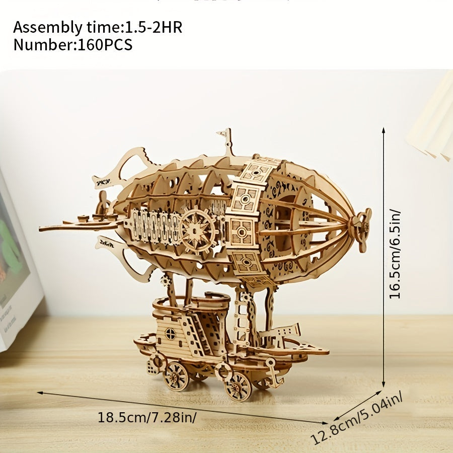Wooden Airship Model Kit for Adults - Brain Teaser Craft Puzzle