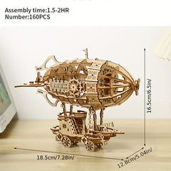 Wooden Airship Model Kit for Adults - Brain Teaser Craft Puzzle