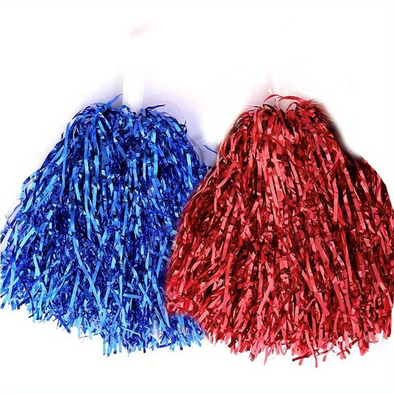 2pcs Cheerleading Pom Poms: Sparkle & Shine for Sports, Parties, and Dance Teams
