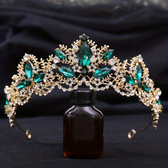 Golden Rhinestone Tiara for Bride - Birthday Princess Crown