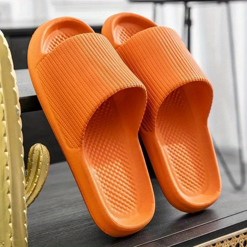 Women's Solid Slides Soft Sole Pillow Slides Lightweight Home Bathroom Shoes