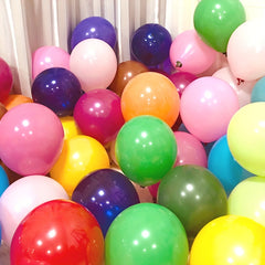 120 Assorted Color Rainbow Latex Balloons - 12 Bright Party Balloons