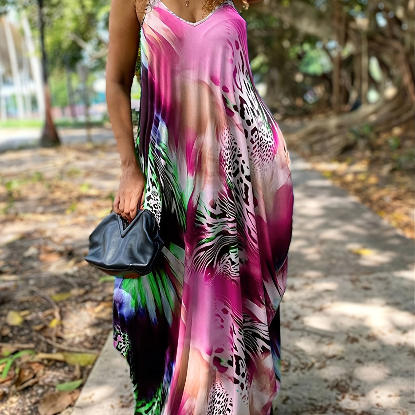 Colorful Cami Maxi Dress Women's Plus Sexy Long Dress