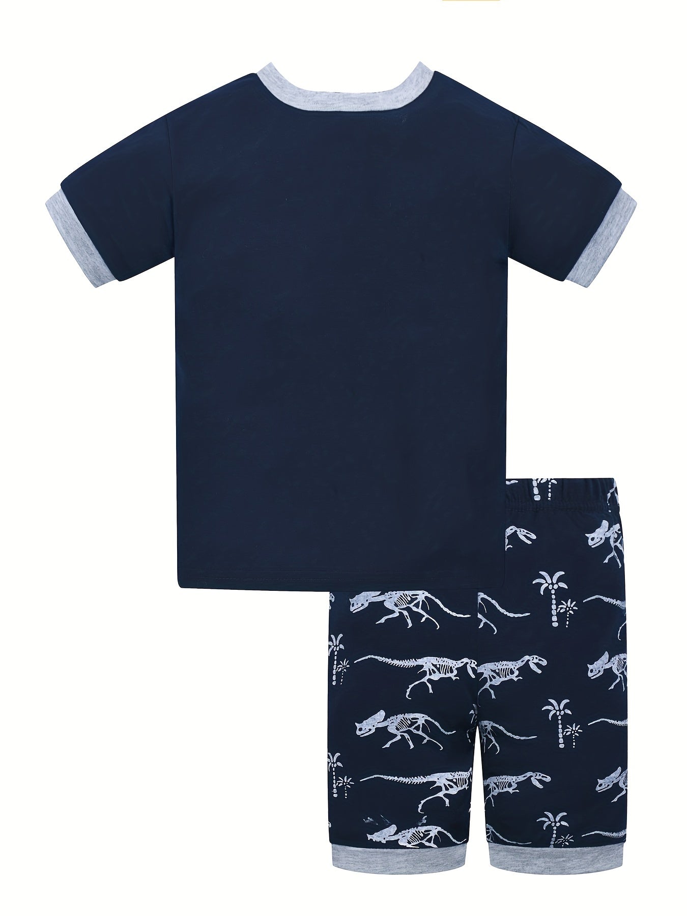 2pcs Toddler Boys Glow Dino Pajamas Set