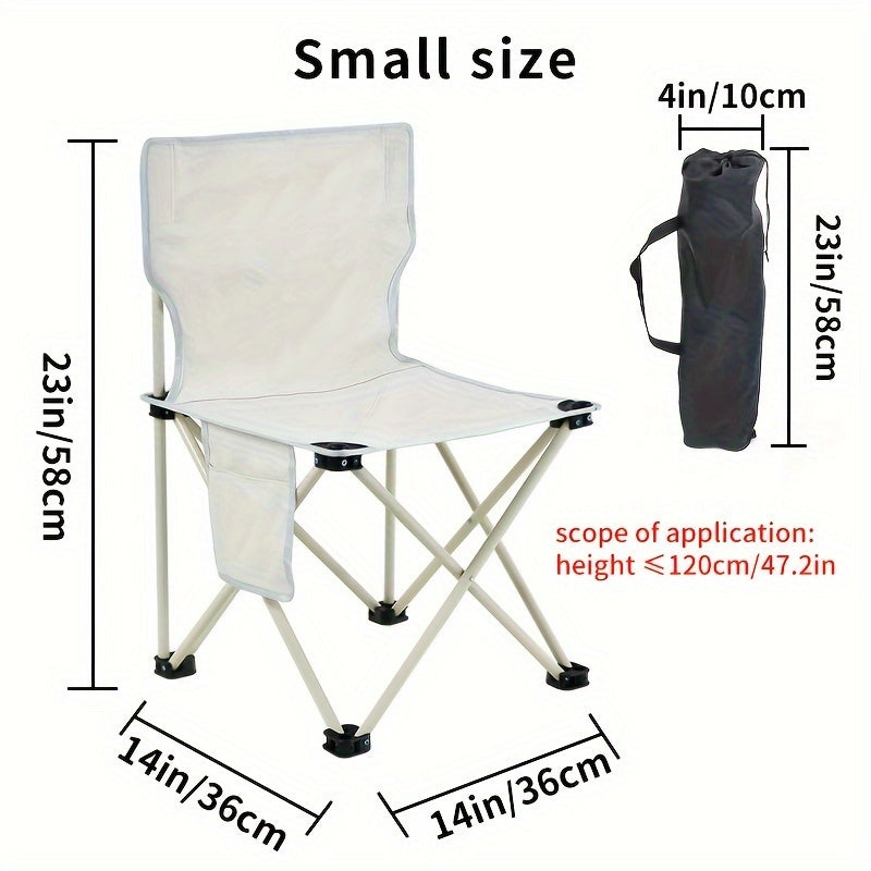 Portable Folding Chair for Outdoor Activities with Carry Bag and Side Pocket
