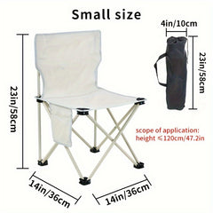 Portable Folding Chair for Outdoor Activities with Carry Bag and Side Pocket