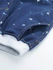 Baby Boys Casual Splash Ink Elastic Waist Shorts for Summer