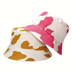 Cow Pattern Cartoon Bucket Hat Lightweight Sunscreen Travel Beach Hats