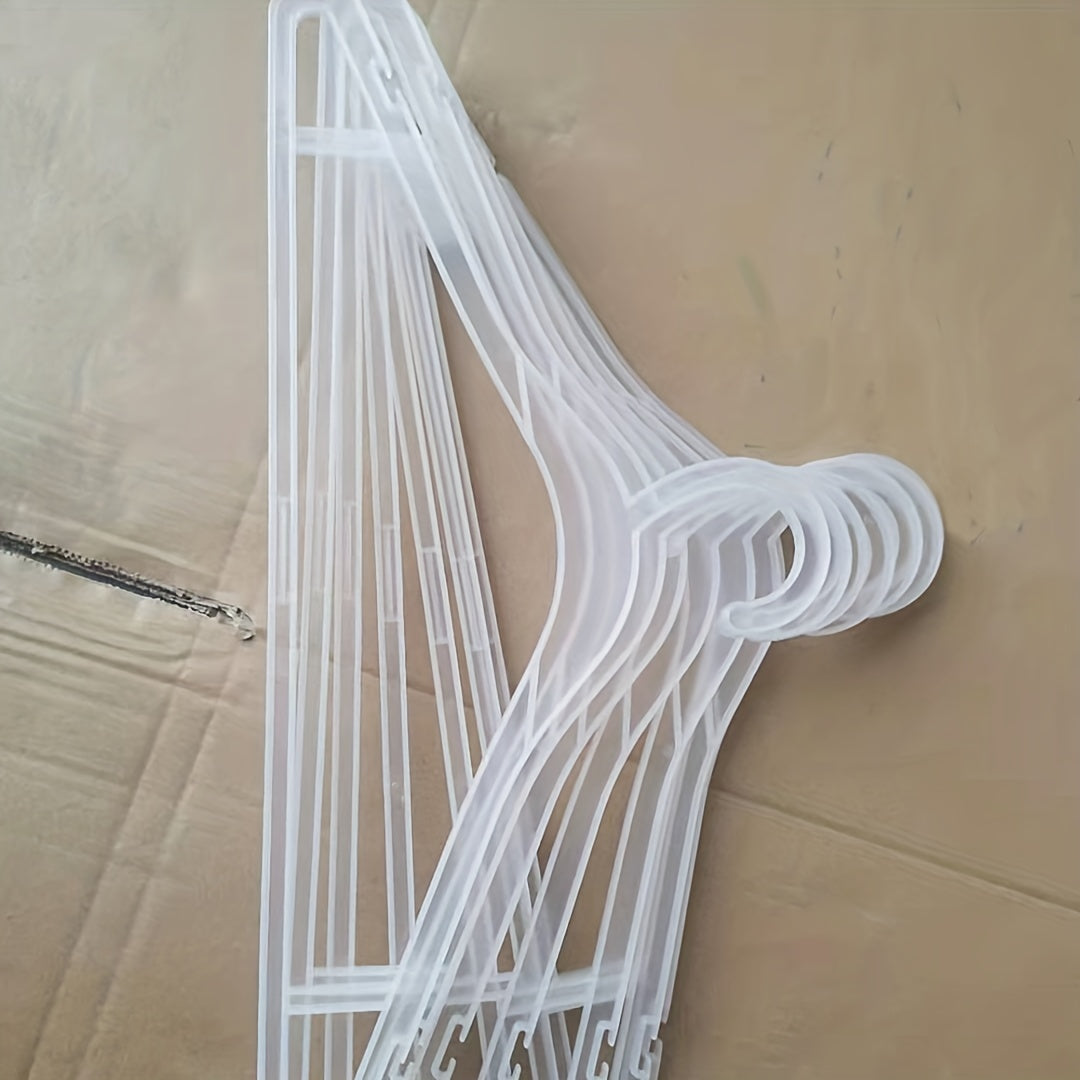 10pcs Thicker Clear Plastic Clothes Hangers Dry Cleaners