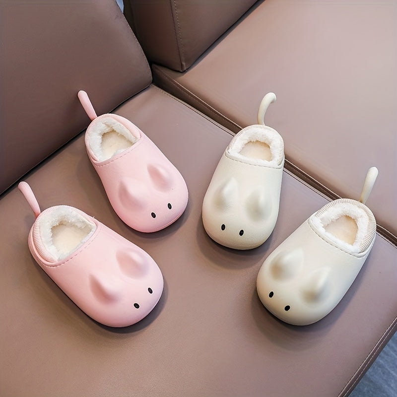 Girls' Cartoon Furry House Shoes - Non Slip Soft Bottom Walking Shoes