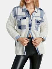 Plaid Print Button Front Jacket Long Sleeve Casual Jacket